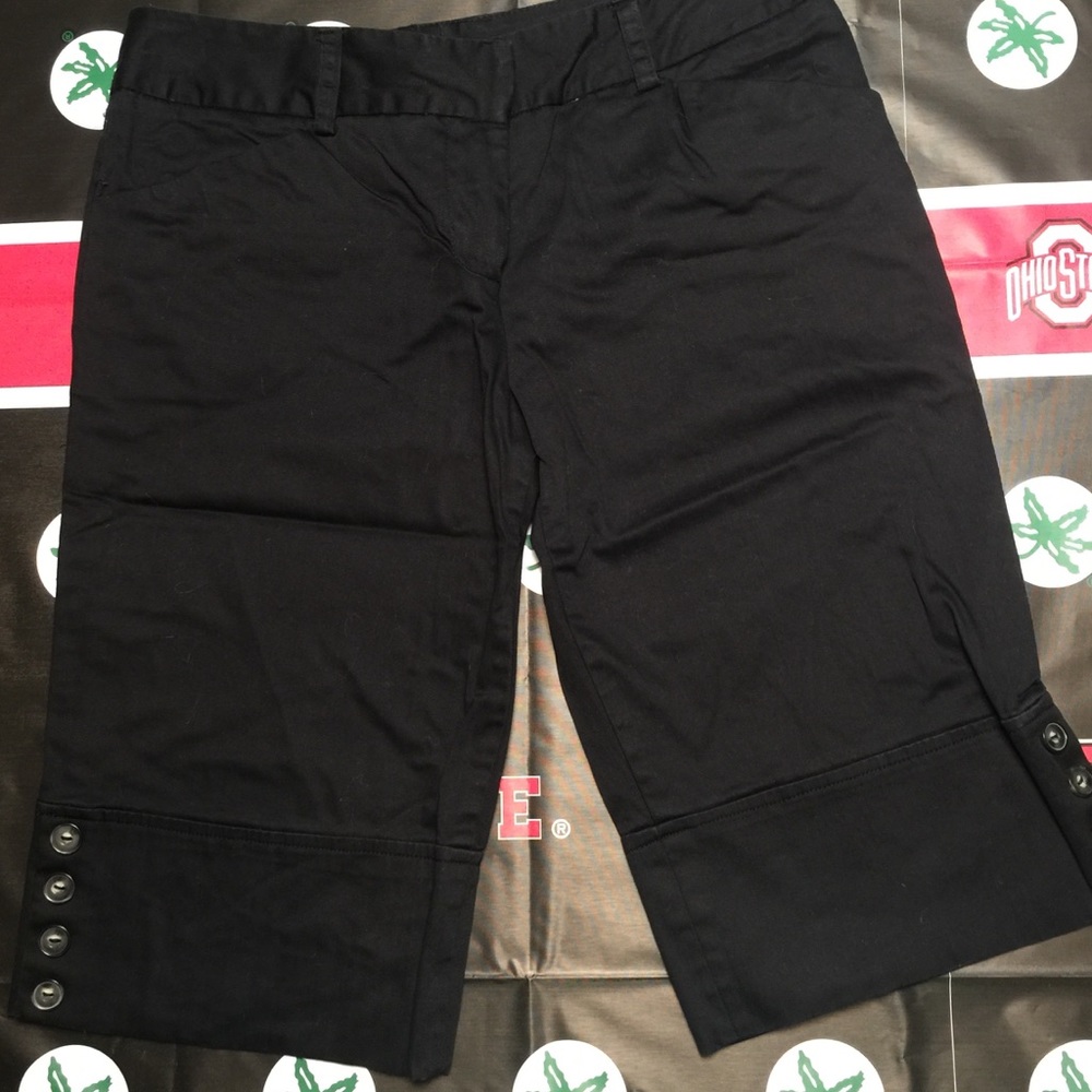BCX CAPRI Cropped Capri Trouser pants Size 7JR BLACK